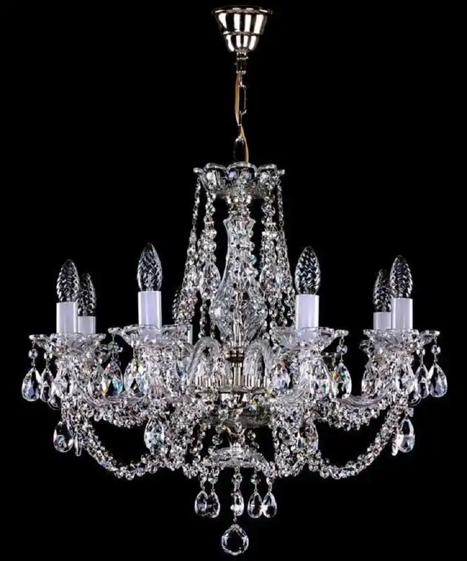 Casa Padrino lustre baroque de luxe argent Ø 61 x H. 57 cm - Magnifique lustre en laiton et verre cristal de Bohême - Noble & Magnifique Aktuell