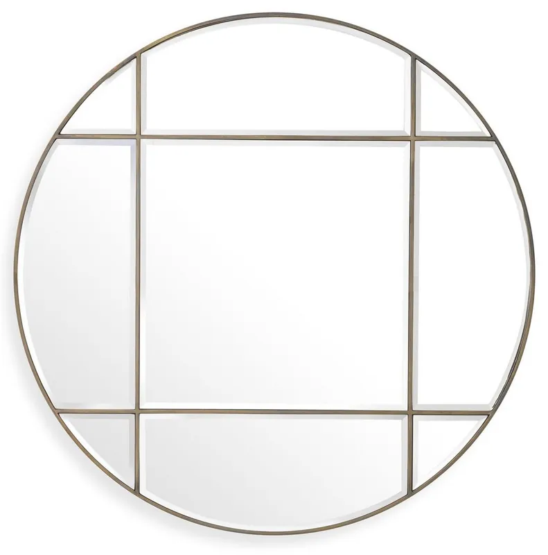 Schneller Versand Casa Padrino miroir de luxe laiton vintage Ø 110 cm - Miroir mural rond - Miroir de salon - Miroir de garde-robe - Qualité de Luxe