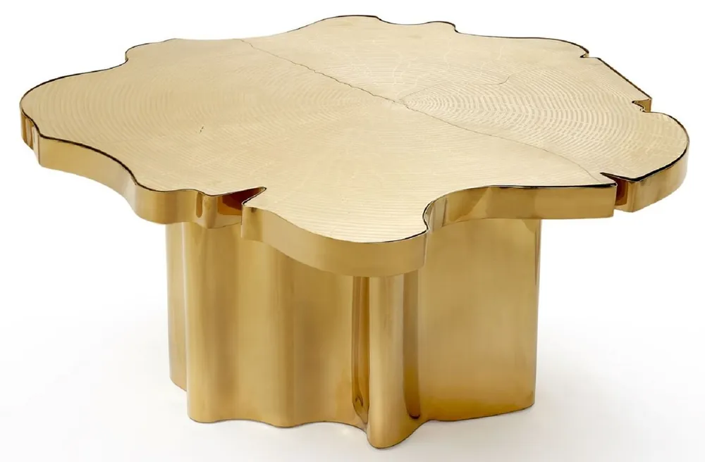 Preiswert Casa Padrino table basse de luxe or 105 x 109 x H. 45 cm - Table de salon en acier inoxydable - Mobilier de salon & d'hôtel de luxe