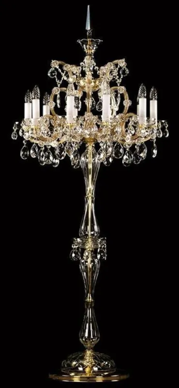 Casa Padrino lampadaire baroque de luxe en cristal or Ø 68 x H. 168 cm - Magnifique lampadaire avec verre en cristal de Bohème - Lumières baroques en cristal - Qualité de Luxe Neu