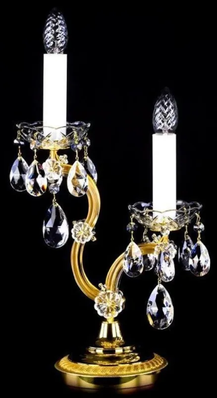 Casa Padrino lampe de table baroque de luxe en cristal or Ø 25 x H. 49 cm - Magnifique lampe de bureau avec verre en cristal de Bohême - Lumières baroques en cristal Heißes Angebot
