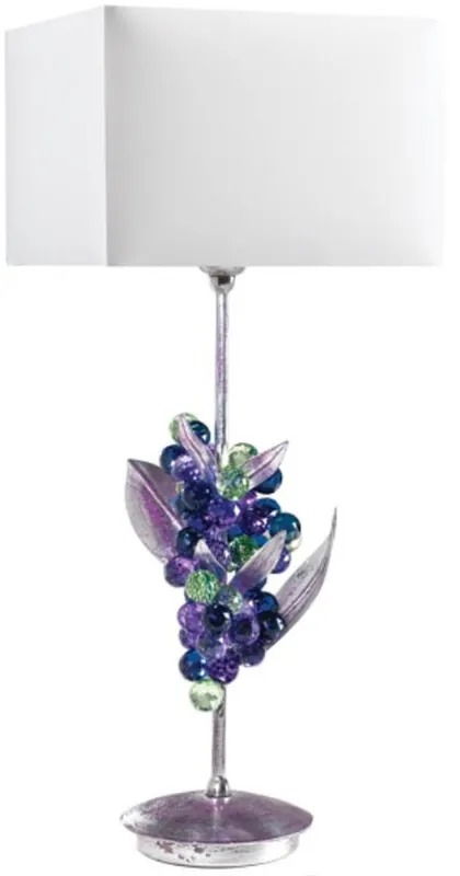 Preisreduziert Casa Padrino lampe de table luxe raisins argent / violet / vert / blanc 20 x 20 x H. 50 cm - Lampe de bureau moderne avec verre en cristal Swarovski noble - Qualité de Luxe - Fabriqué en Italie