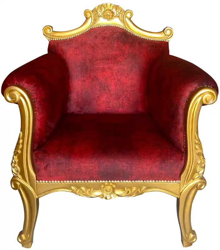 Ausverkauf Casa Padrino fauteuil baroque rouge / or - Fauteuil de salon fait main de style baroque - Meuble de salon baroque