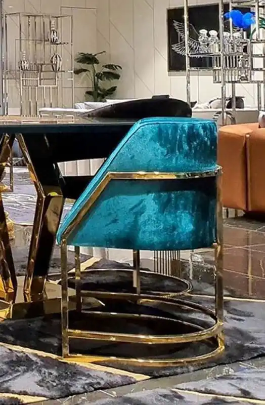 Expressversand Casa Padrino chaise de salle à manger de luxe turquoise / or 60 x 56 x H. 80 cm - Meuble de salle à manger de luxe - Qualité de Luxe