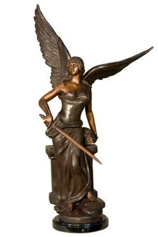 Casa Padrino sculpture de luxe en bronze ange avec épée 25 x 43 x H. 74 cm - figurine en bronze - figurine de décoration - accessoires de décoration - collection de luxe Günstig
