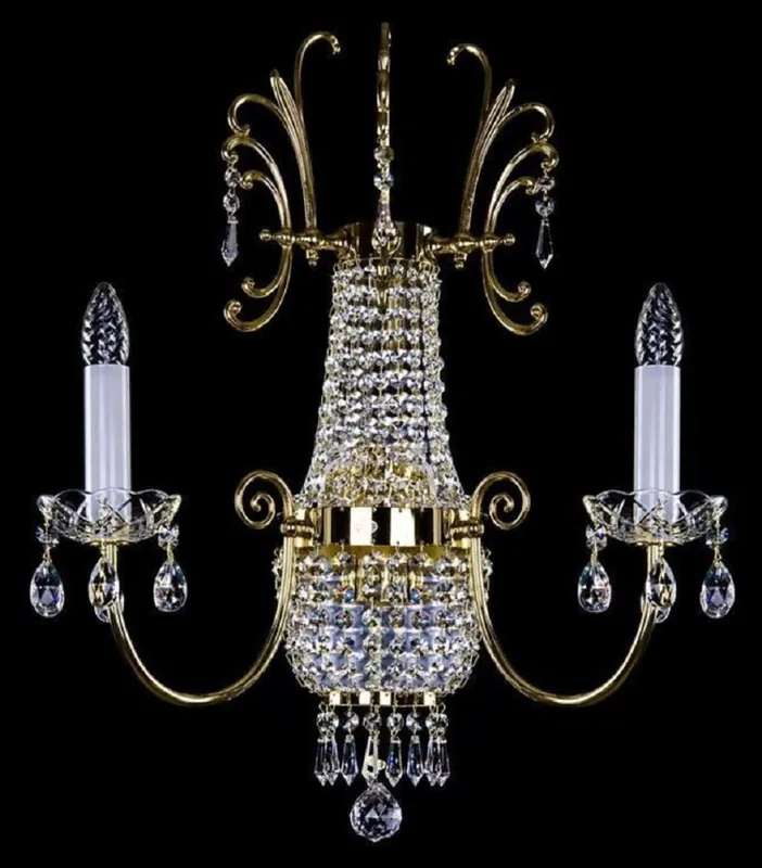 Aktuell Casa Padrino applique murale baroque de luxe en cristal baroque or 39 x 19 x H. 60 cm - Magnifique applique murale avec verre en cristal de Bohême - Noble & Magnifique