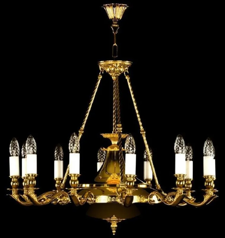 Casa Padrino lustre baroque de luxe en laiton or Ø 72 x H. 58 cm - Lustre Hôtel & Restaurant - Noble & Magnifique Jetzt Kaufen