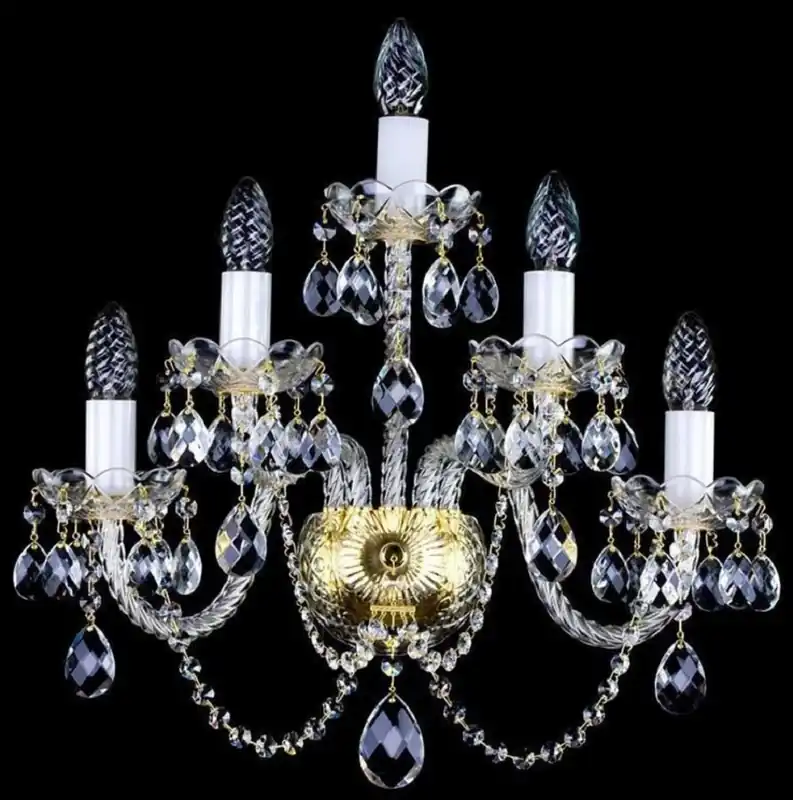 Direkt Vom Hersteller Casa Padrino applique murale baroque de luxe en cristal baroque or 46 x 26 x H. 49 cm - Magnifique applique murale avec verre en cristal de Bohême - Noble & Magnifique