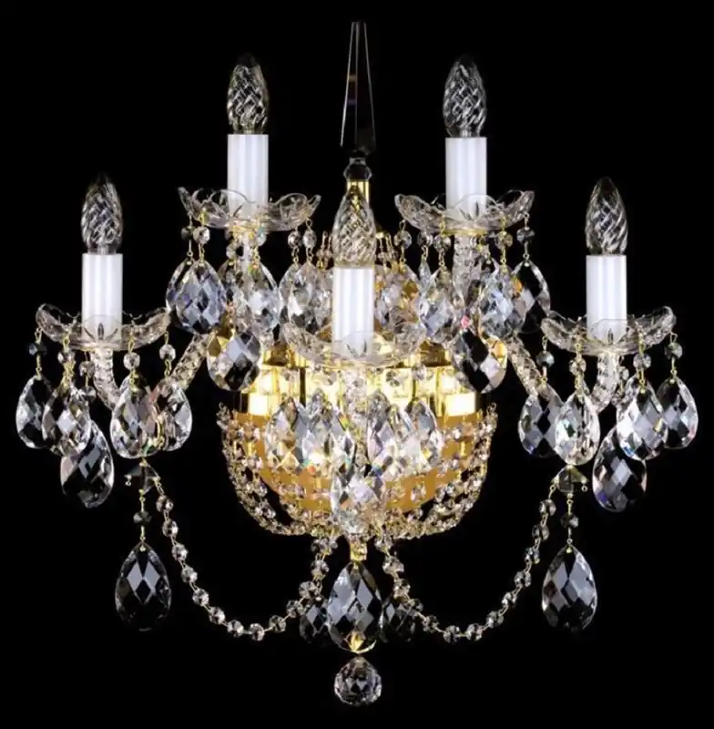Casa Padrino applique murale baroque de luxe en cristal baroque or 51 x 32 x H. 56 cm - Magnifique applique murale avec verre en cristal de Bohême - Noble & Magnifique Sofort Bestellen