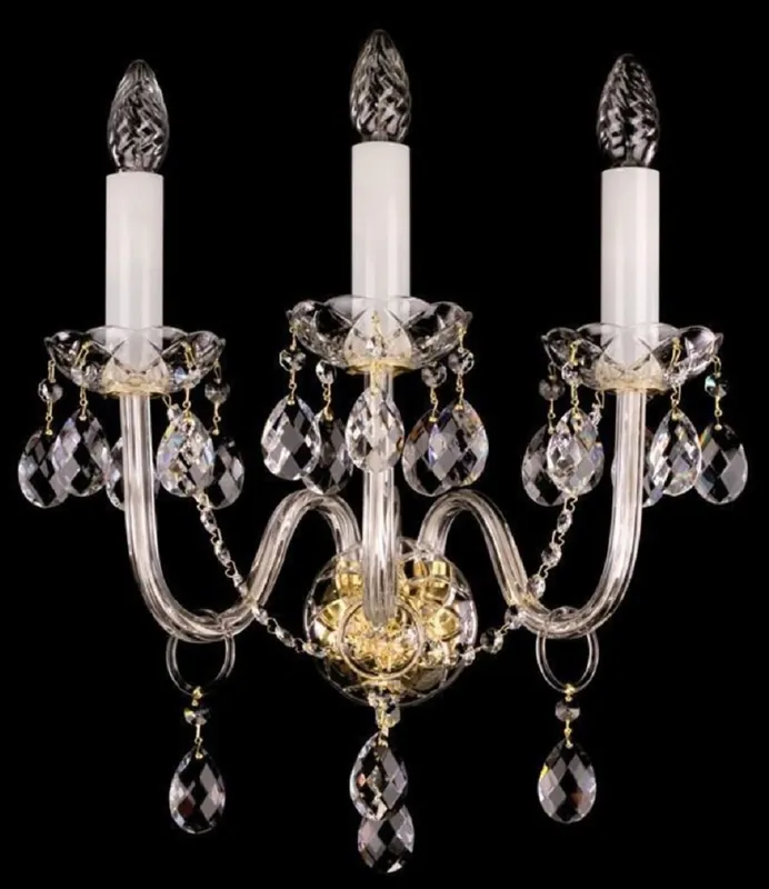 Finale Aktion Casa Padrino applique murale baroque de luxe en cristal baroque or 36 x 23 x H. 46 cm - Magnifique applique murale avec verre en cristal de Bohême - Noble & Magnifique