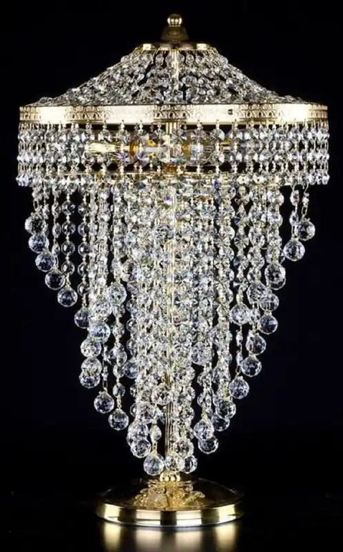 Jetzt Kaufen Casa Padrino lampe de table baroque de luxe en cristal or Ø 30 x H. 50 cm - Magnifique lampe de bureau avec verre en cristal de Bohême - Lumières baroques en cristal