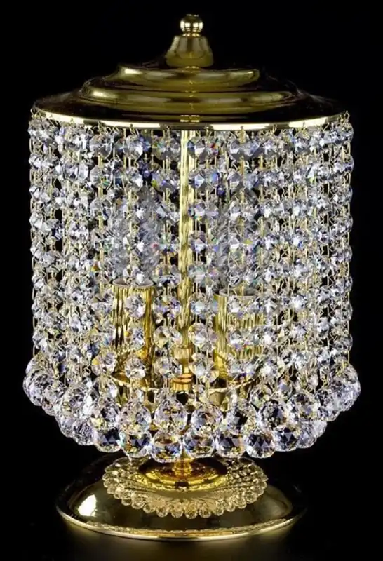 Billig Casa Padrino lampe de table baroque de luxe en cristal or Ø 20 x H. 34 cm - Magnifique lampe de tabouret avec verre en cristal de Bohême - Lumières baroques en cristal