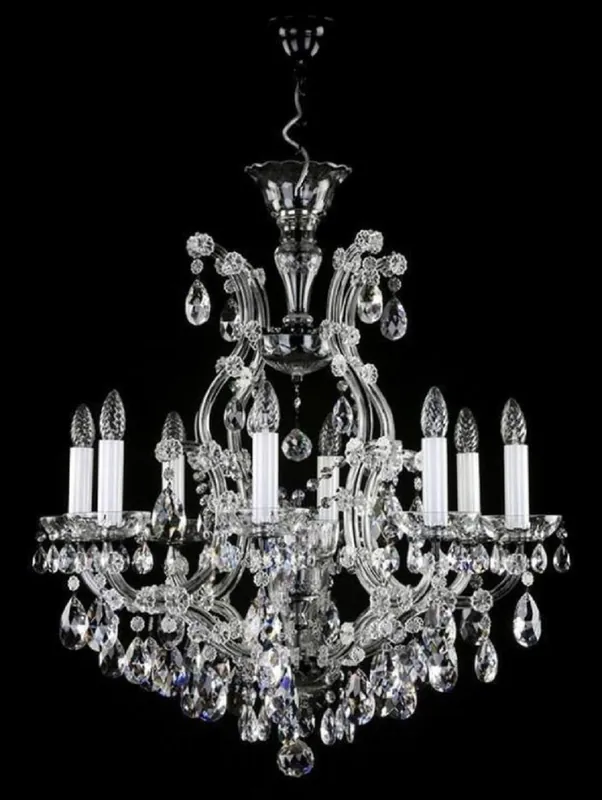 Casa Padrino lustre baroque de luxe noir Ø 73 x H. 79 cm - Magnifique lustre en verre cristal de Bohême - Lustre Hôtel & Restaurant Neuheit