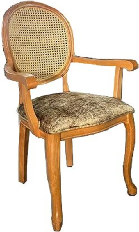 Sichere Zahlung Casa Padrino chaise de salle à manger baroque kaki / naturelle - Chaise de style antique fait main avec accoudoirs - Mobilier de salle à manger de style baroque