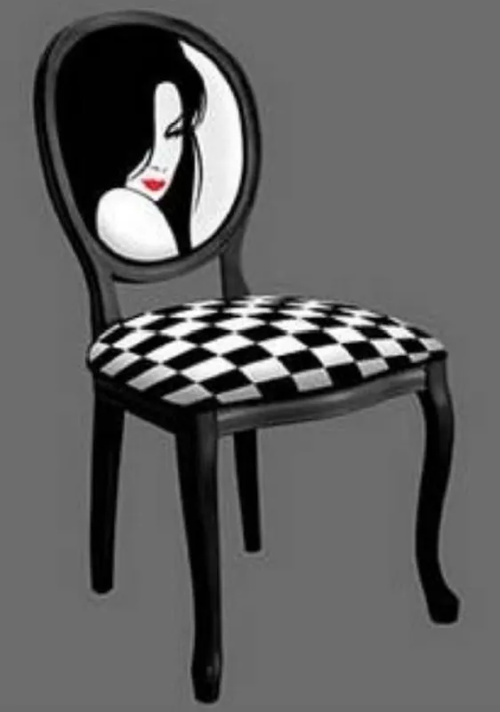 Casa Padrino chaise de salle à manger baroque noir / blanc / rouge - Chaise de style antique fait main - Mobilier de salle à manger de style baroque Sonderangebot