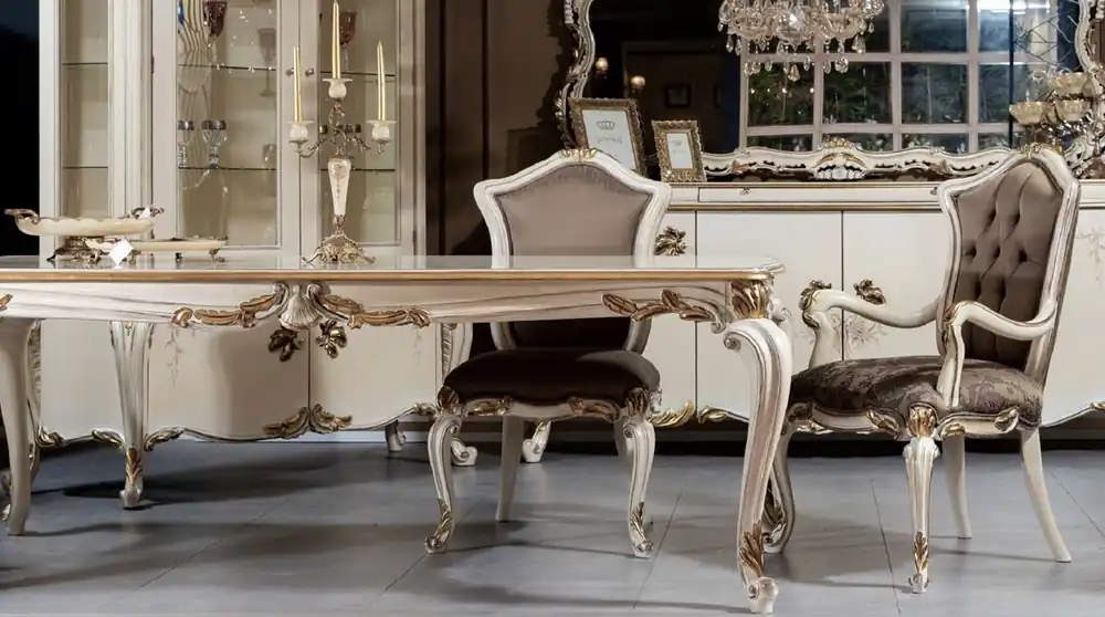 Kracherpreis Casa Padrino ensemble de salle à manger baroque de luxe - 1 Table à Manger Baroque & 8 Chaises à Manger Baroque - Magnifique meubles de salle à manger fait main de style baroque