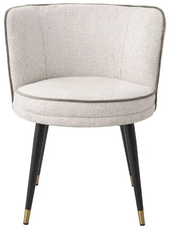Casa Padrino chaise de luxe blanc / gris / noir / laiton 62 x 62 x H. 76 cm - Chaise de Cuisine Pivotante - Chaise Pivotante - Chaise Vintage Rétro - Meubles de Salle à Manger Begrenztes Angebot