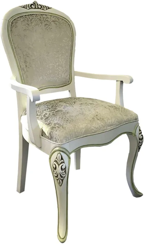 Casa Padrino chaise de salle à manger baroque kaki / naturelle - Chaise de style antique fait main avec accoudoirs - Mobilier de salle à manger de style baroque Saisonangebot