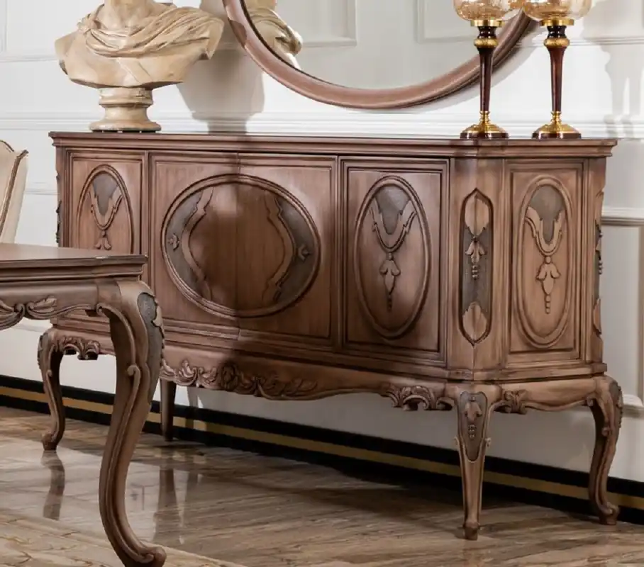 Casa Padrino buffet baroque de luxe marron - Magnifique armoire en bois massif avec 4 portes - Meuble baroque - Noble & Magnifique Online Kaufen