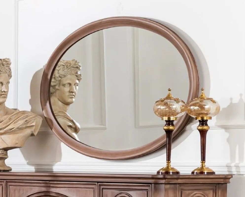 Top-Preis Casa Padrino miroir baroque de luxe marron - Miroir mural ovale en bois massif de style baroque - Mobilier Baroque