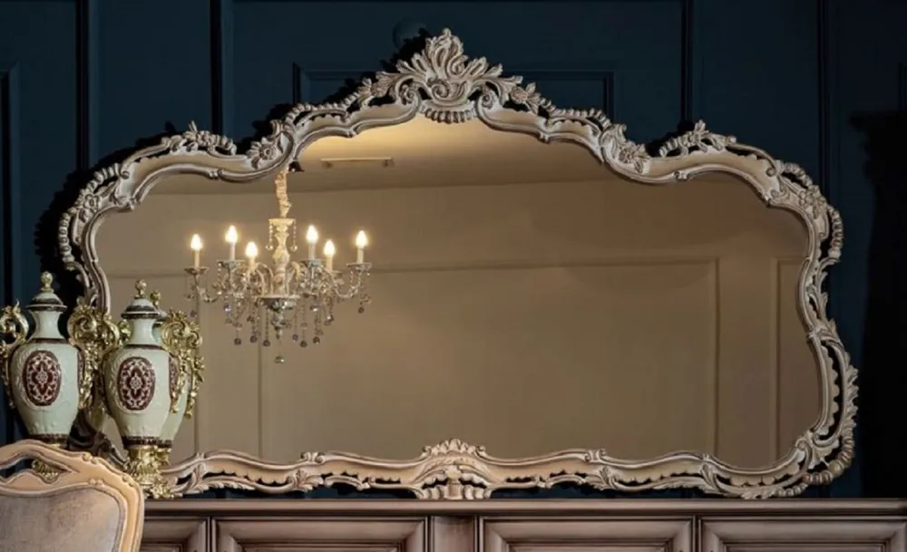 Casa Padrino miroir baroque de luxe naturelle - Magnifique miroir mural en bois massif de style baroque - Mobilier Baroque Online Kaufen