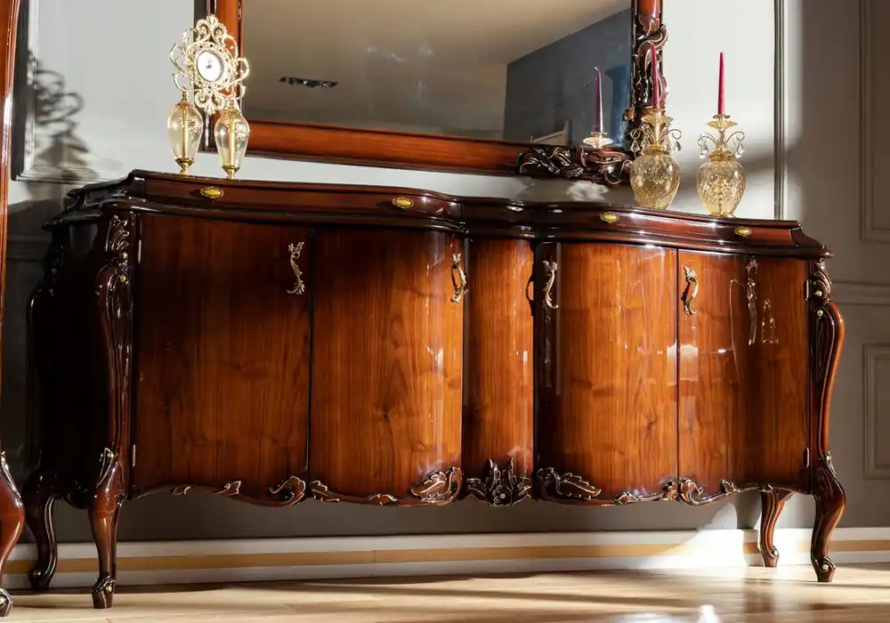 Top-Angebot Casa Padrino buffet baroque de luxe avec 4 portes marron foncé / or - Magnifique armoire en bois massif - Meuble baroque - Noble & Magnifique