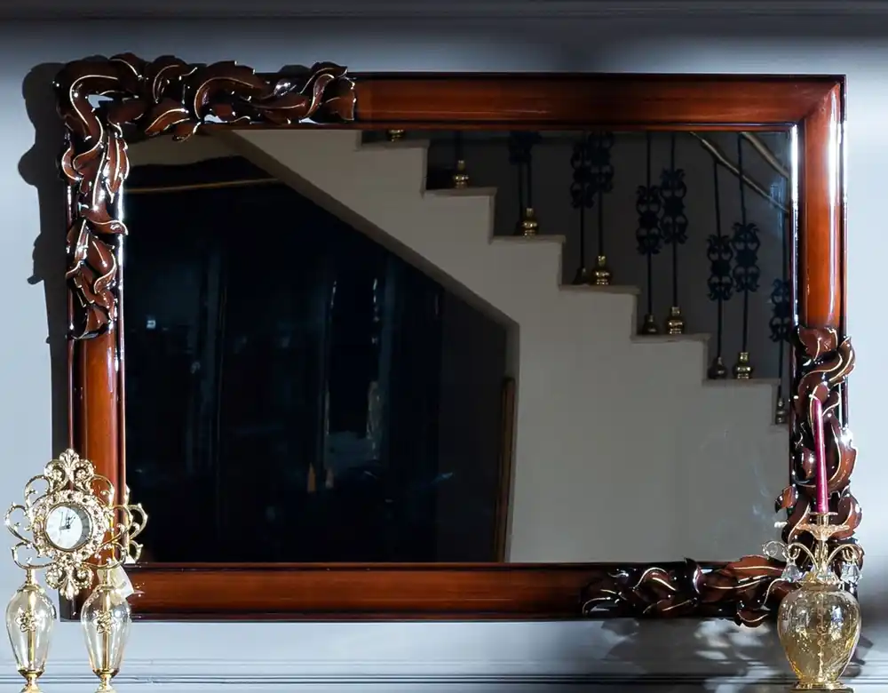 Geprüft Casa Padrino miroir baroque de luxe marron foncé / or - Élégant miroir mural en bois massif de style baroque - Mobilier Baroque