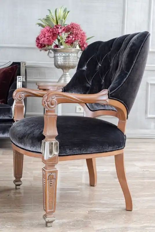 Casa Padrino fauteuil de salon baroque de luxe violet / beige / argent - Magnifique Mobilier Baroque de Salon & Hôtel Günstig
