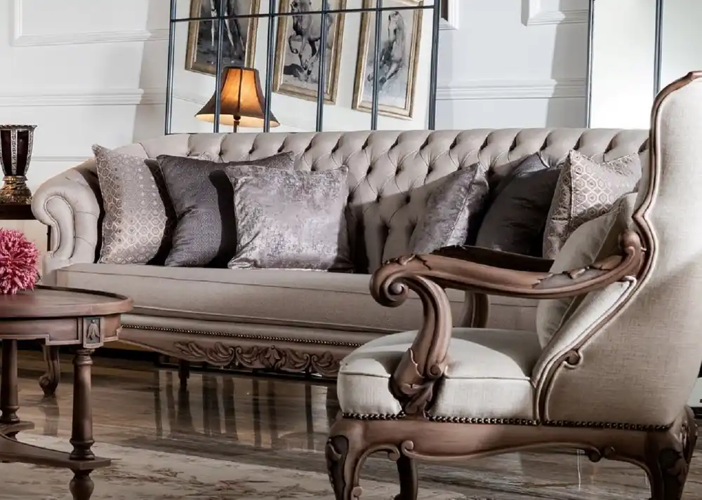 Casa Padrino canapé baroque de luxe gris / marron - Canapé de salon de style baroque - Mobilier de salon baroque Schneller Versand