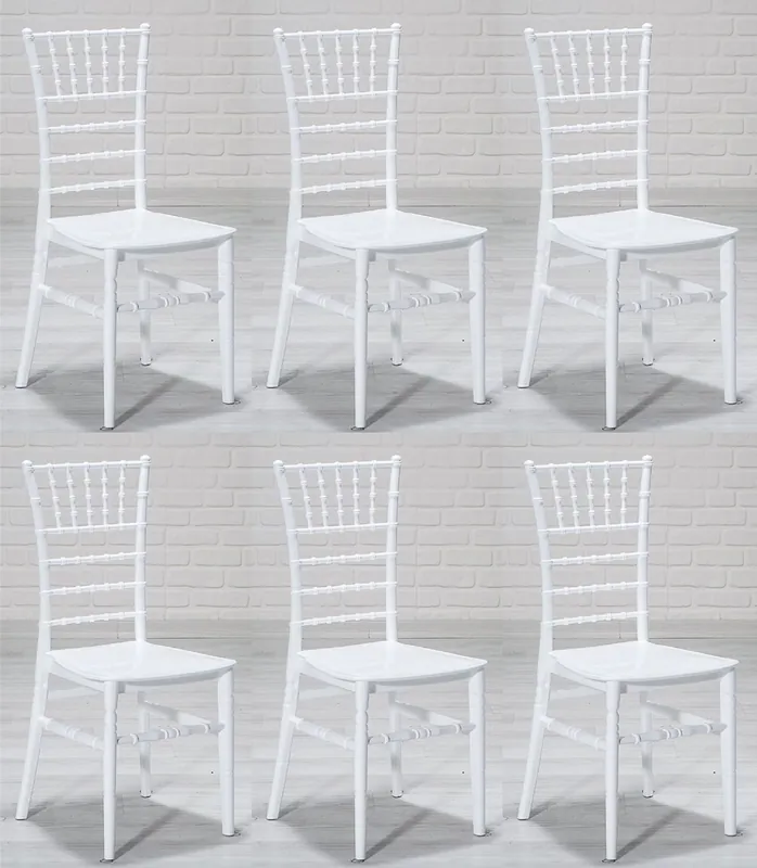 Direktkauf Casa Padrino ensemble de chaises acrylique design blanc 40 x 46 x H. 92,5 cm - Chaises de salle à manger - Meubles de salle à manger en acrylique