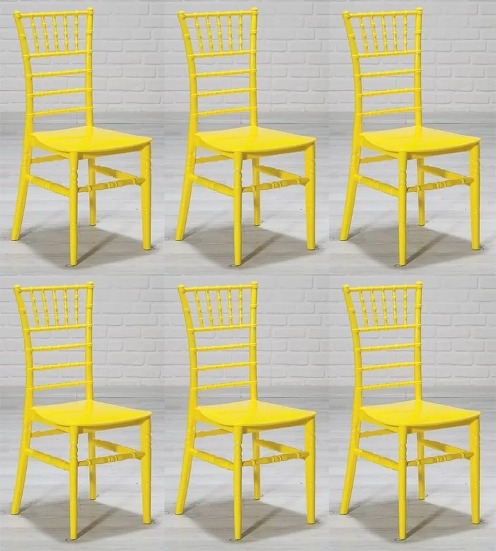 Casa Padrino ensemble de chaises acrylique design jaune 40 x 46 x H. 92,5 cm - Chaises de salle à manger - Meubles de salle à manger en acrylique Angebot