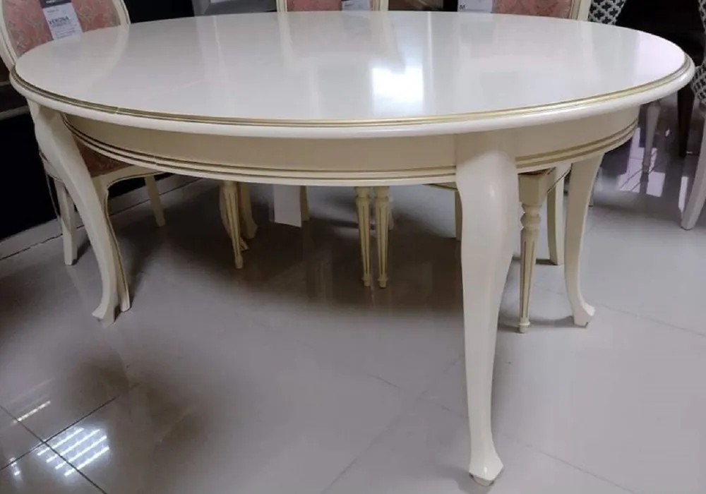 Casa Padrino table à manger Art Nouveau de luxe crème / or 160-360 x 110 x H. 78 cm - Table de salle à manger ovale extensible en bois massif - Mobilier de Salle à Manger Baroque & Art Nouveau Jetzt Kaufen