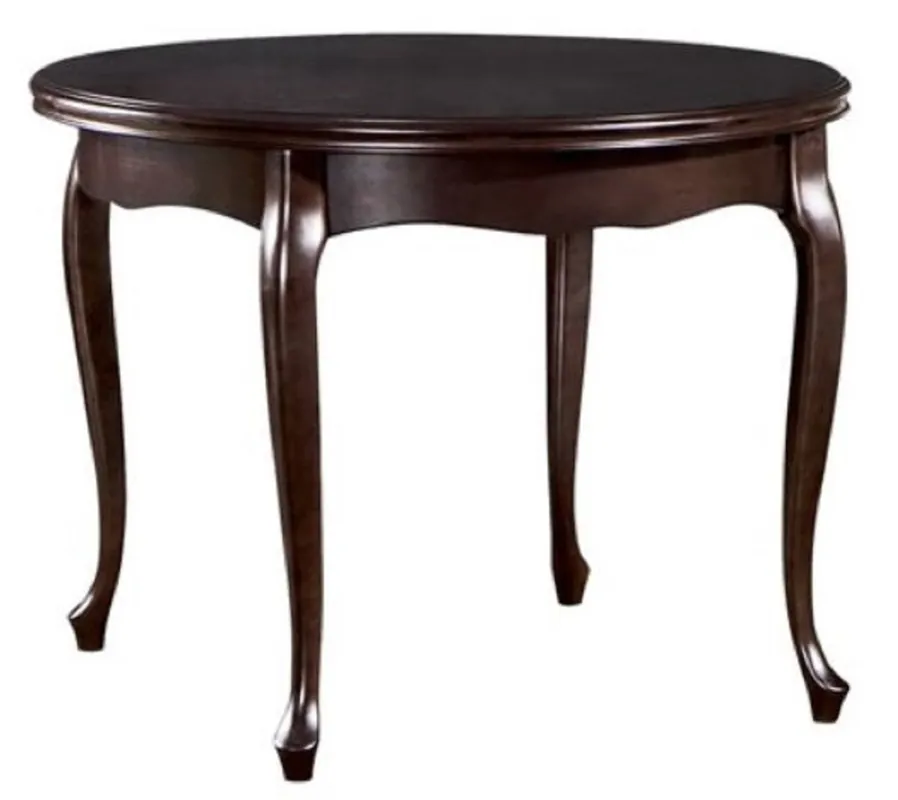 Günstig Casa Padrino table à manger Art Nouveau de luxe marron foncé 100-280 x 100 x H. 75,7 cm - Table de salle à manger ronde extensible en bois massif - Mobilier de Salle à Manger Baroque & Art Nouveau