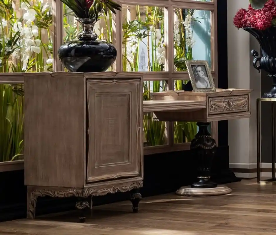 Top-Preis Casa Padrino commode de chambre baroque de luxe avec porte et tiroir naturel / noir / or - Mobilier de chambre baroque - Noble & Magnifique