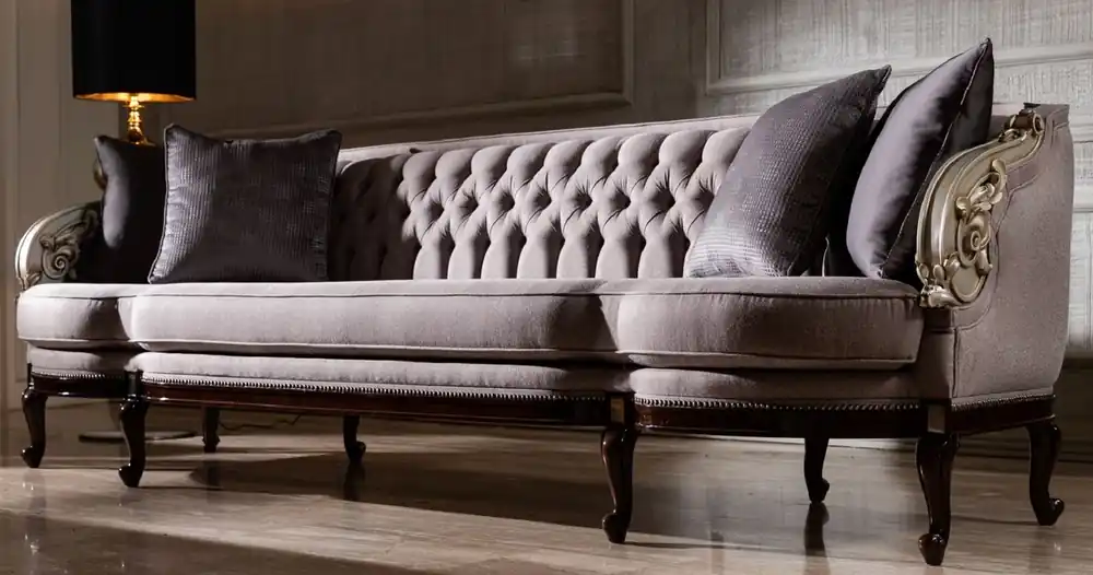 Jetzt Bestellen Casa Padrino canapé de salon baroque de luxe violet / argent / marron foncé - Magnifique Mobilier Baroque de Salon & Hôtel