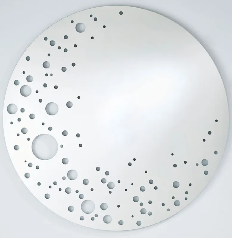 Markenware Casa Padrino miroir mural de luxe en optique lunaire Ø 125 cm - Miroir de salon rond - Collection de Luxe