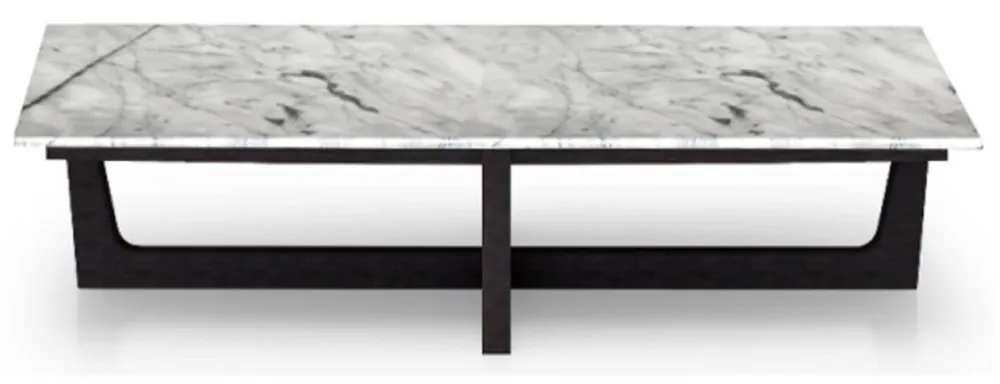Casa Padrino table basse de luxe blanc / noir 150 x 85 x H. 39 cm - Table de salon rectangulaire avec plateau en marbre italien Calacatta de haute qualité - Meubles de salon de luxe Letzte Chance