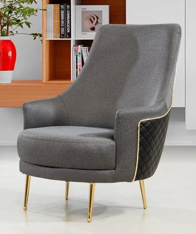 Solange Der Vorrat Reicht Casa Padrino fauteuil luxe gris / noir / or 75 x 90 x H. 95 cm - Fauteuil de salon moderne - Meuble de salon