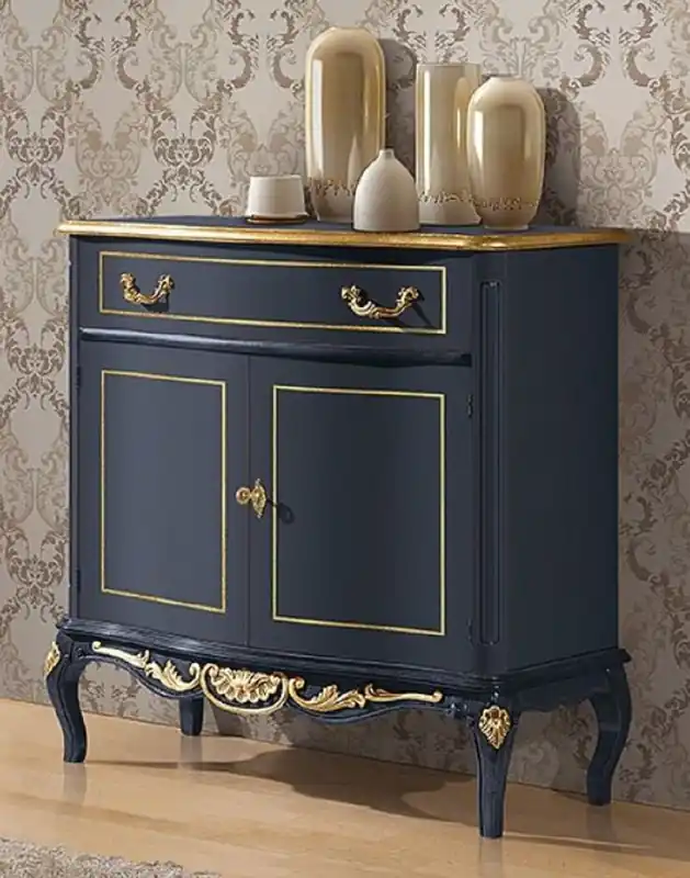 Top-Angebot Casa Padrino buffet baroque de luxe bleu / or - Magnifique armoire en bois massif - Mobilier de Salon & Hôtel Baroque - Qualité de Luxe - Fabriqué en Italie
