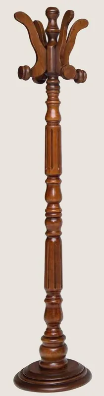 Top-Seller Casa Padrino porte manteau de luxe marron Ø 36 x H. 175 cm - Porte manteau en bois massif - Meuble porte manteau - Mobilier d'hôtel - Qualité de Luxe - Fabriqué en Italie