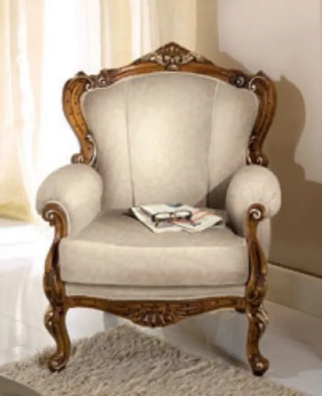 Casa Padrino fauteuil baroque de luxe gris / marron - Fauteuil de salon en acajou fait main - Mobilier de salon baroque - Qualité de Luxe - Fabriqué en Italie Markenprodukt
