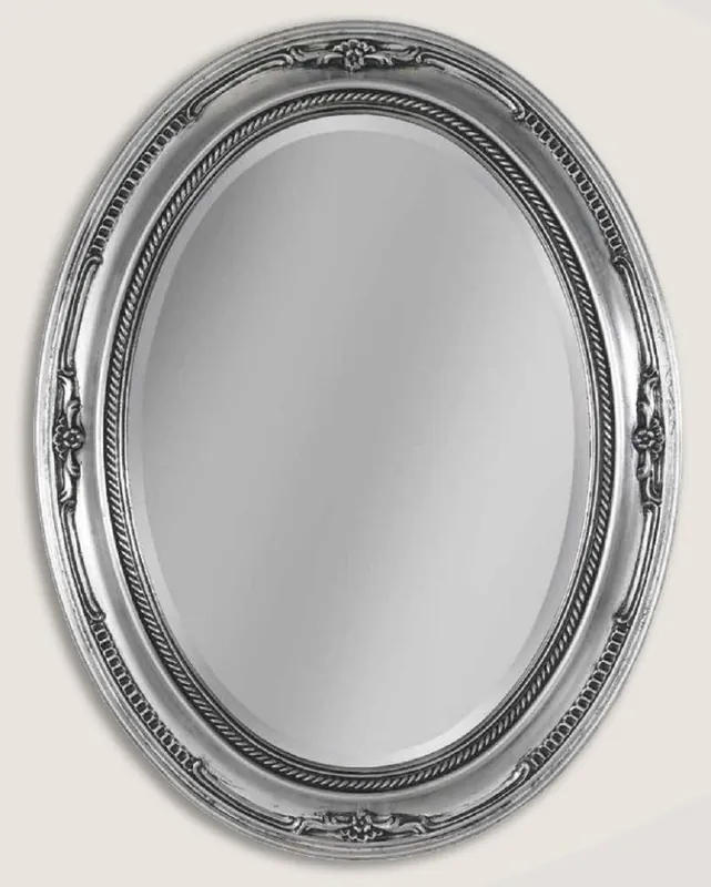 Aktuell Casa Padrino miroir mural baroque de luxe argent - Miroir ovale de style baroque - Miroir de salon baroque - Miroir d'armoire baroque - Meuble Baroque