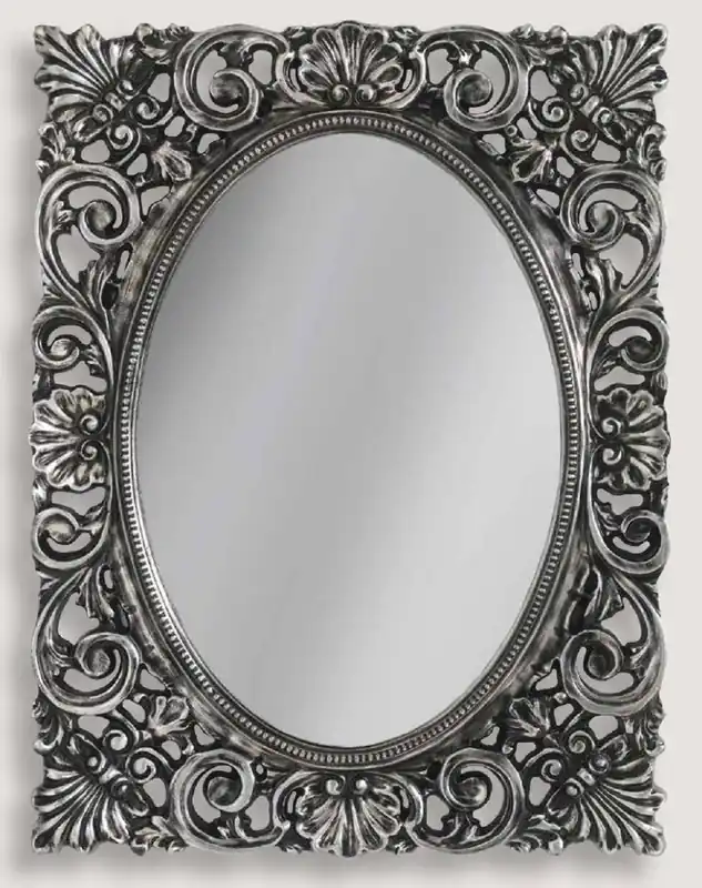 Casa Padrino miroir mural baroque de luxe argent - Miroir élégant de style baroque - Miroir de salon baroque - Miroir d'armoire baroque - Meuble Baroque Markenprodukt
