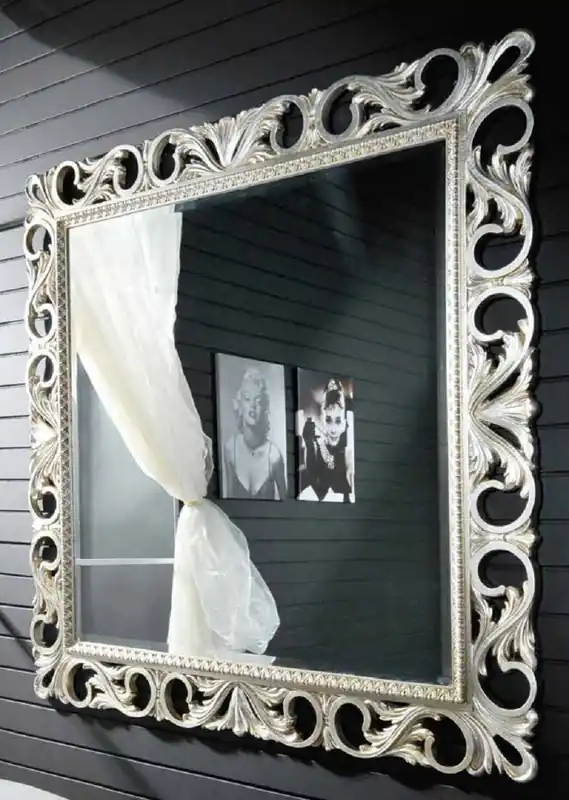 Bestpreis Casa Padrino miroir mural baroque de luxe argent - Magnifique miroir de style baroque - Miroir de salon baroque - Miroir d'armoire baroque - Meuble Baroque - Qualité de Luxe - Fabriqué en Italie