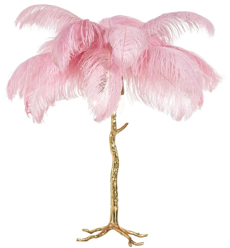 Jetzt Bestellen Casa Padrino lampe de table de luxe palmier rose / or 75 x 75 x H. 80 cm - Lampe de table moderne au design palmier - Luminaires de Luxe - Qualité de Luxe