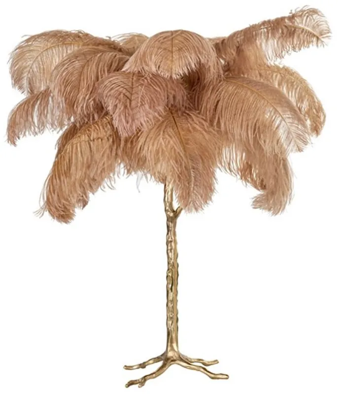 Casa Padrino lampe de table de luxe palmier kaki / or 75 x 75 x H. 80 cm - Lampe de table moderne au design palmier - Luminaires de Luxe - Qualité de Luxe Top-Seller