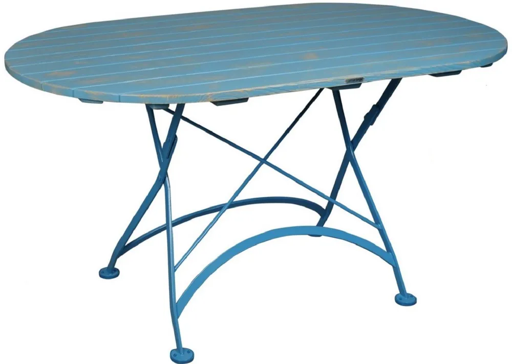 Neue Kollektion Casa Padrino Table de Jardin Art Nouveau Bleu Clair - Différentes Tailles - Table à Manger de Jardin Pliante Ovale - Mobilier de Jardin et Terrasse