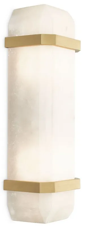 Begrenztes Angebot Casa Padrino applique murale de luxe albâtre / laiton antique 13 x 11 x H. 42 cm - Applique murale élégante avec abat-jour en albâtre - Luminaires de Luxe