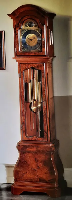 Saisonangebot Casa Padrino horloge grand-père Biedermeier de luxe marron foncé - Magnifique horloge à pendule en bois massif - Mobilier de salon et d'hôtel Biedermeier - Qualité de luxe - Fabriqué en Italie