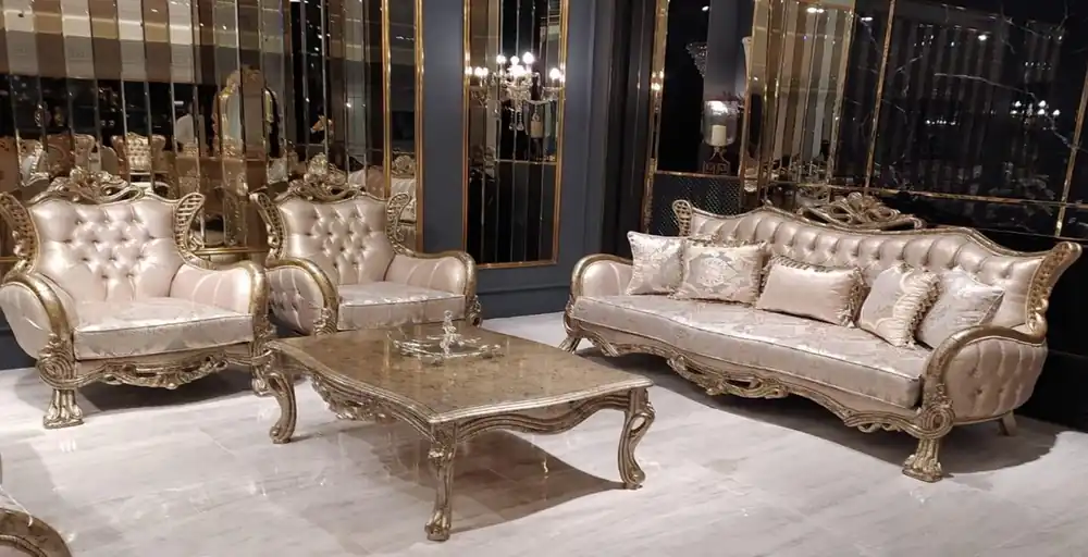 Casa Padrino ensemble de salon baroque de luxe rose / argent / argent antique - 2 Canapés Baroques avec Motif & 2 Fauteuils Baroques avec Motif & 1 Table Basse Baroque - Meuble de salon baroque Nur Für Kurze Zeit